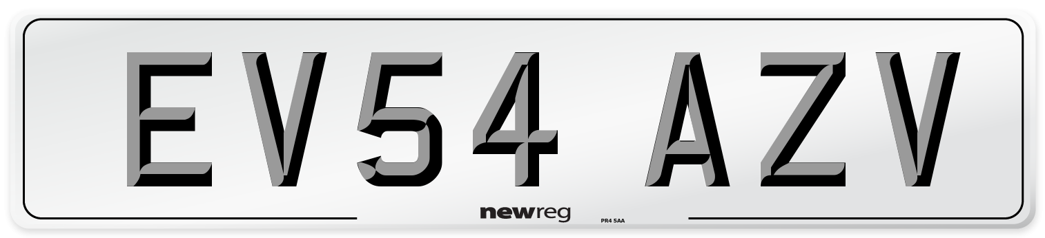 EV54 AZV Number Plate from New Reg